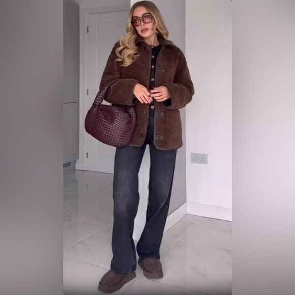 ZARA NEW WOMEN DOUBLE FACED REVERSIBLE FAUX LEATHER COAT JACKET - Picture 8 of 17